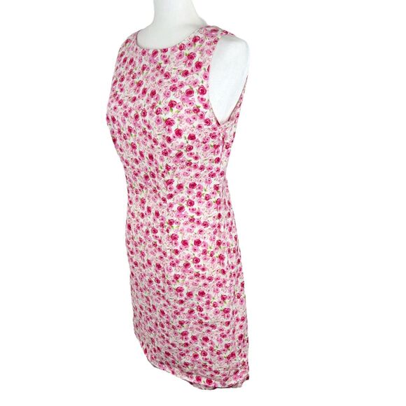 CDC Dress Women 12 White Red Pink Floral All Over Print Sheath Sleeveless Casual - Picture 3 of 12